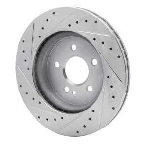 Mercedes-Benz ML430 Brake Rotor (1) - Front Right - R1 Concepts - Drilled & Slotted - Silver - `98-`05